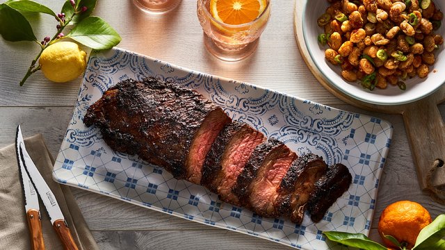 Teaser image for Santa Maria Wagyu tri-tip with blistered butter beans