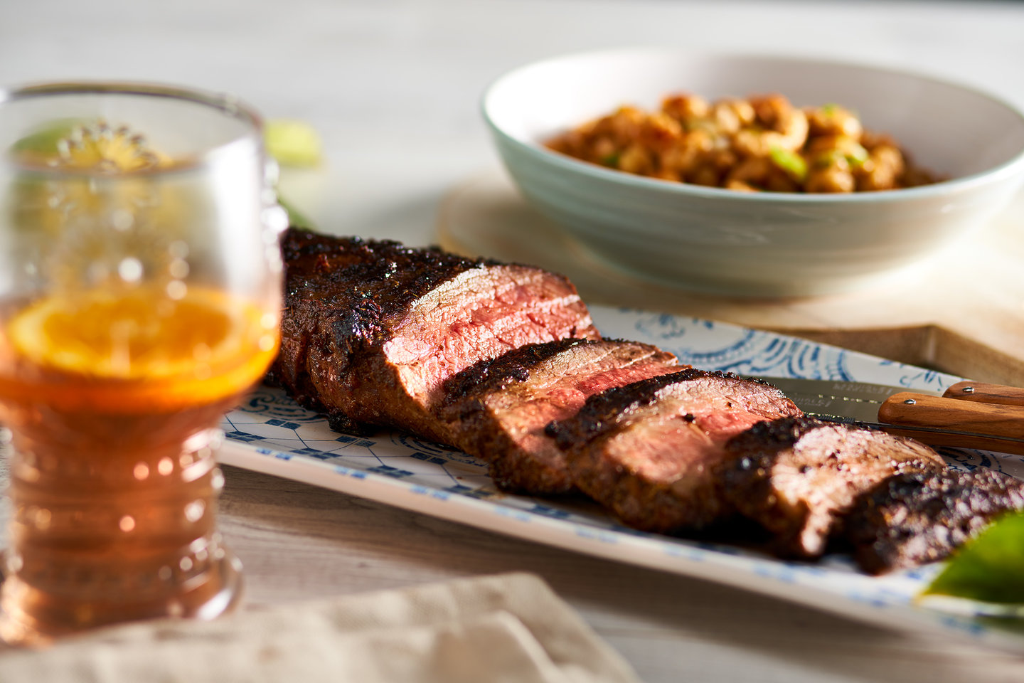 Hero image for Santa Maria Wagyu tri-tip with blistered butter beans