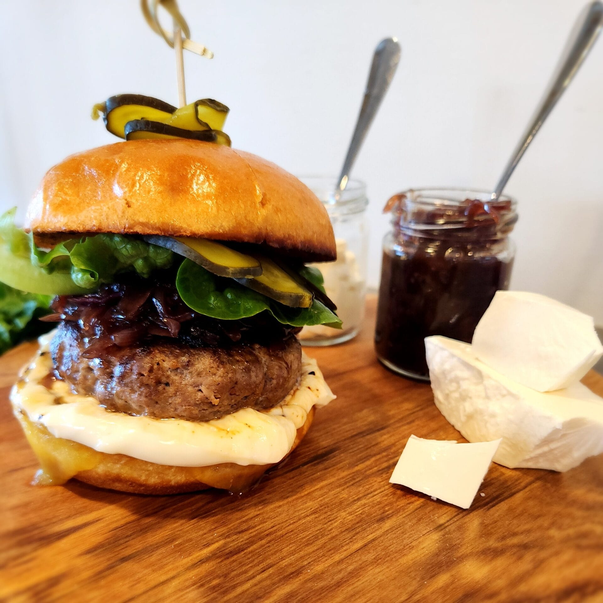 Wagyu Beef Caramelized Onion And Feta Burgers First Light USA